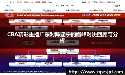 CBA精彩重播广东对阵辽宁的巅峰对决回顾与分析